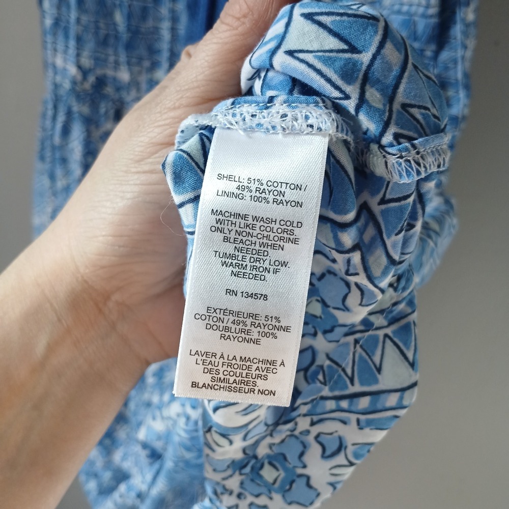 Vineyard Vines Women's Size Medium Cay Scarf Print Pintuck Dress Fringe Mini - Picture 12 of 16